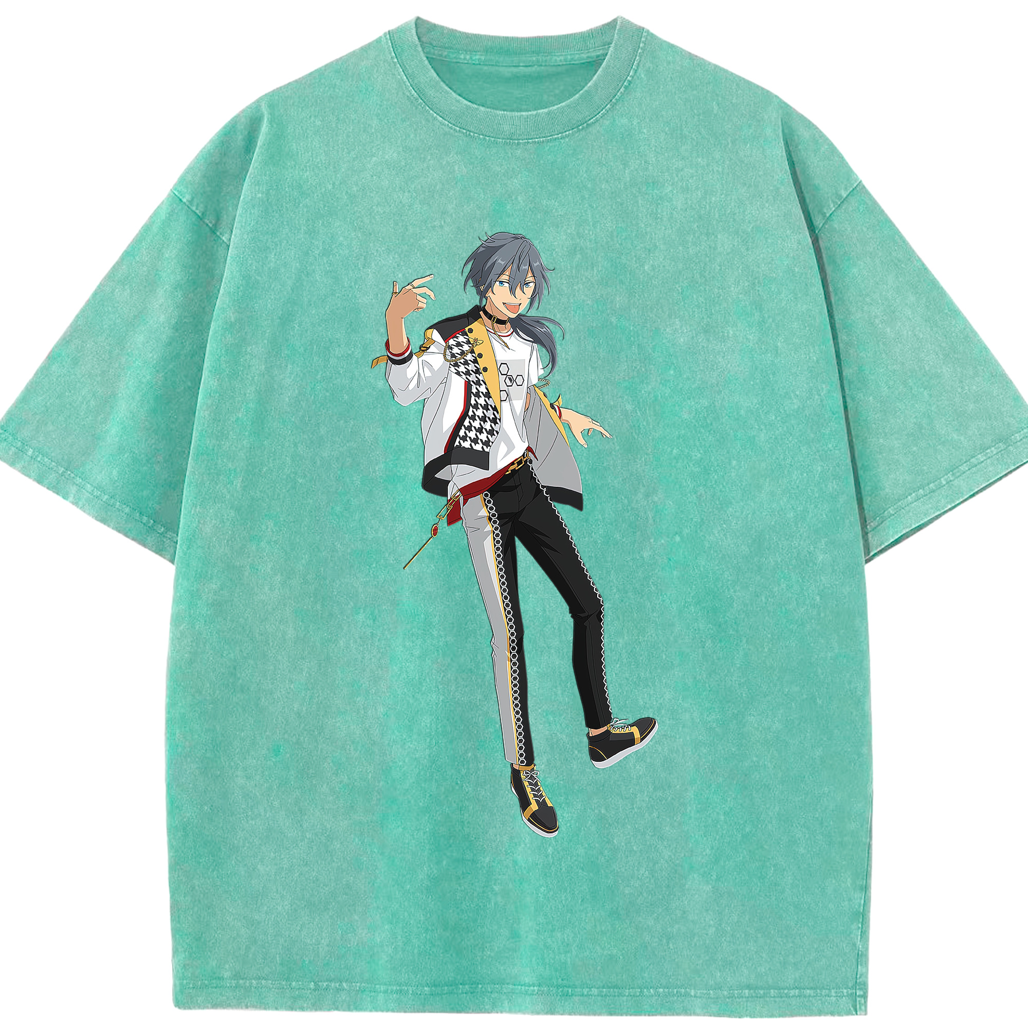 （画像用） あんさんぶるスターズ! Ensemble Stars 綿100% ヴィンテージ風 半袖Tシャツ（フロントプリント）